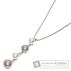 TASAKI タサキ 淡水パール ダイヤモンド ネックレス K18ホワイトゴールド レディース 中古