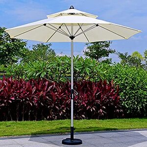 Round Patio Umbrella, Outdoor Lawn Sunbrella, 2.7m/8.85ft Large Umbrellas For Swimming Pool Backyard Gardens, With 8 Strong Ribs,