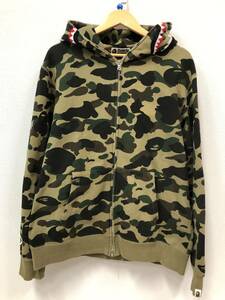 アベイシング エイプ ファーストカモ A BATHING APE 1st camo シャーク フルジップ パーカー スウェット XLサイズ メンズ 迷彩