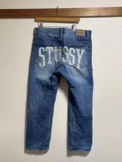 STUSSY 希少 デニムペイントパンツ バックペイント ホワイト 36inch