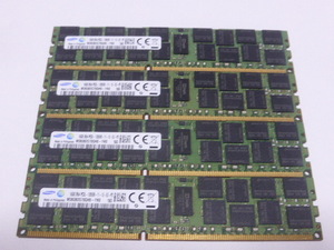 メモリ サーバーパソコン用 低電圧 1.35V Samsung PC3L-12800R(DDR3L-1600R) ECC Registered 16GBx4枚 合計64GB 起動確認済みです⑤