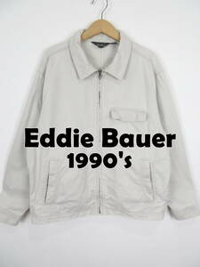 90s エディーバウアー ★ スイングトップ ブルゾン M ★ Eddie Bauer ドリズラー ジャケット アイボリー 古着 メンズ 90年代