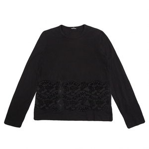 トリココムデギャルソンtricot COMME des GARCONS コットン裾フロッキープリントカットソー 黒M位 【レディース】