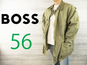 春物 HUGO BOSS●ヒューゴボス イタリア製＜コットン混 撥水 レイン ジャケット＞ビッグサイズ●M1878c