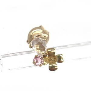 ◆canal 4℃ カナルヨンドシー K10ピアス ◆ ゴールドカラー K10 フラワー ラインストーン レディース jewelry ジュエリー