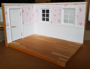 ■ドールハウス■ピンク地小花柄の居室