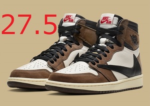 TRAVIS SCOTT × NIKE AIR JORDAN 1 RETRO HIGH OG TS SP DARK MOCHA 27.5cm トラヴィス スコット ナイキ ジョーダン 新品未使用 黒タグ付