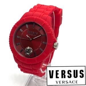 ★海外限定品! シンプルな美しさ! ヴェルサス ヴェルサーチ Versus versace レディース 腕時計 クォーツ レッド レザー 高級ブランド