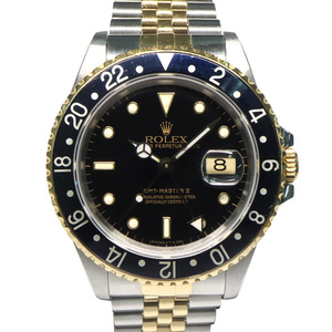 【名古屋】ロレックス GMTマスターII 16713 L番 ブラック SS YG 自動巻 メンズ腕時計 男
