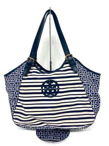 【JL5-4894】TORY BURCH トートバッグ ブルー ナイロン １円スタート