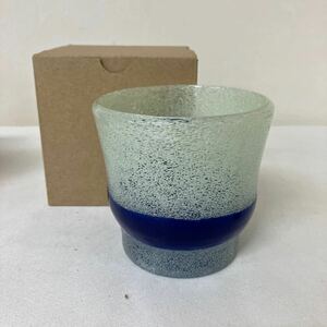 【 琉球稲嶺 沖縄泡ガラス 青色】稲嶺盛吉 ガラス食器 沖縄工芸品 単品【B2-1①】1010