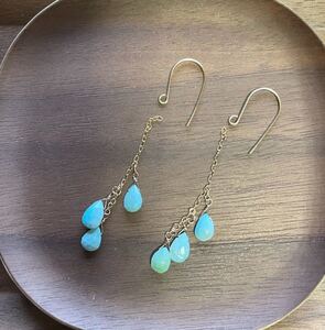 -SUI8- No.22 アリゾナ　スリーピングビューティターコイズのピアス　14kgf a sleeping beauty Turquoise (Arizona) peaceEarring 14kgf