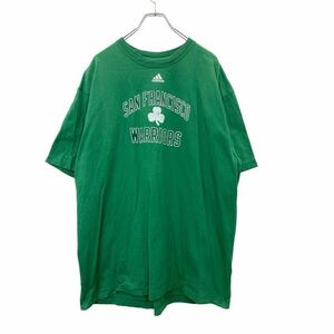 adidas 半袖 プリント Tシャツ XLサイズ アディダス グリーン コットン 古着卸 アメリカ仕入 t2407-4082