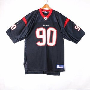 リーボック Tシャツ アメフト ユニフォーム NFL テキサンズ #90 ゲームシャツ 大きいサイズ US 古着 メンズ 2XLサイズ ネイビー Reebok