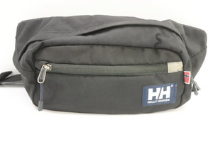 【中古】 HELLY HANSEN メンズウエストポーチ - ウエストポーチ HELLY HANSEN - 黒 ブラック ワッペン ロゴ