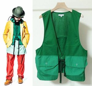 18SS Engineered Garments エンジニアードガーメンツ Fowl Vest 8.5oz Pro Mesh フォウル ベスト M 緑