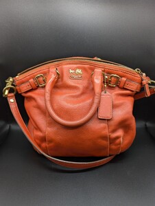 美品保管品【COACH マディソン レザー 2way ショルダーバッグ】コーチ ブランド レディース バッグ 鞄 かばん カバン アクセサリ 本革 ロゴ