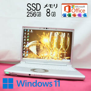 ★美品 高性能8世代4コアi5！SSD256GB メモリ8GB★CF-SV7 Core i5-8350U Webカメラ Win11 MS Office2019 Home&Business ノートPC★P71544