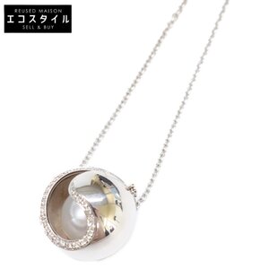 UTOPIA JEWELRY ユートピアジュエリー NIGHT FEVER K18WG D0.43ct 1Pパール ラウンドペンダント ロングネックレス レディース