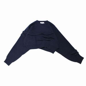 ENFOLD エンフォルド 23AW TUCK SHORT-KNIT PULLOVER ニット 38 ネイビー