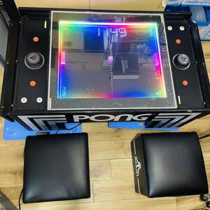 【引き取り限定】ATARI TABLE PONG /アタリ テーブルポン タイトー 専用椅子セット 動作確認済み インテリア アーケード筐体 ゲーム