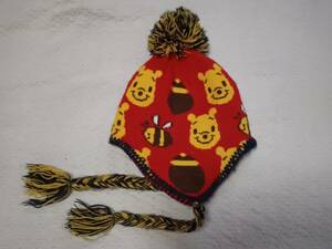 タケキヨー★くまのプーさんボンボン付ニット帽 ディズニー★サイズ48～50㎝ ベビー帽子赤ちゃん帽子