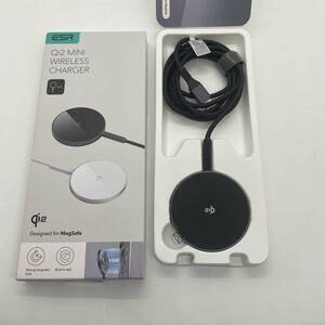 【1円オークション】ESR Qi2 ワイヤレス充電器 iPhone用充電パッド iPhone AirPods 対応　Magsafe充電器 A/Cケーブル付き ブラック BRH0163