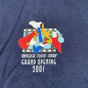 ユニバーサルスタジオジャパン Tシャツ UNIVERSAL STUDIOS JAPAN 半袖Tシャツ GRAND OPENING 2001 オフィシャルTシャツ 記念Tシャツ