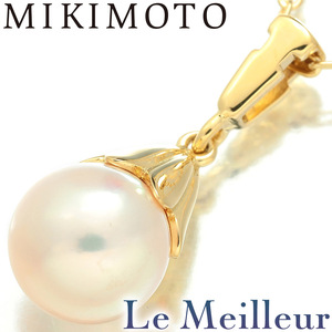 ミキモト 一粒パールネックレス アコヤ真珠 7.1mm K18 MIKIMOTO 中古 プレラブド 返品OK