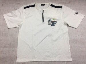 Lechien Feroce ルシアン・フェローチェ やんちゃ系 ゴルフ 半袖Tシャツ カットソー メンズ ハーフジップ L 白