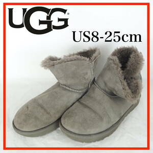 EB6956*UGG*アグ*レディースショートムートンブーツ*US8-25cm*グレー