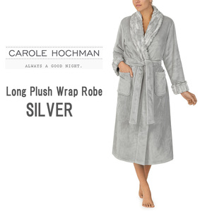 新品 ★ コストコ キャロルホックマン ガウン シルバー バス ローブ フリーサイズ Carole Hochman Plush Wrap Robe グレー フェイクファー 