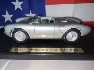 中古美品　PORSCHE 550 A SPYDER 1/18 DIE CAST CAR MAISTO製　SILVER