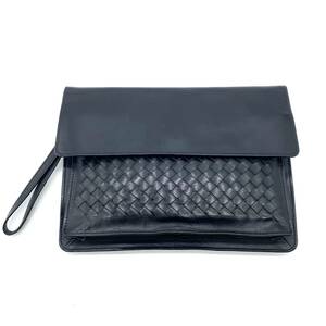 Bottega Veneta Intrecciato Leather Clutch Bag Black / ボッテガ イントレチャート クラッチバッグ