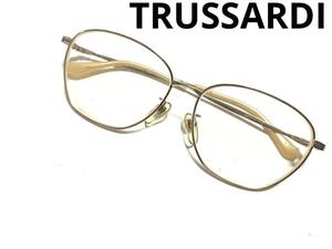 TRUSSARDI 眼鏡　メガネフレーム　ゴールドカラー　度数あり