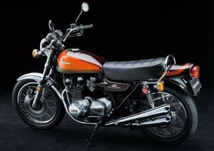 カワサキ 900-RS Z1 1972年 ゼットワン 名車 バイク 絵画風 壁紙ポスター 特大A1版 830×585mm（はがせるシール式）006A1