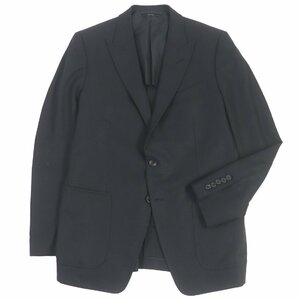 美品 TOM FORD トムフォード ウール モヘア 織柄 ピークドラペル ブレザー テーラードジャケット ブラック 52 イタリア製 正規品 メンズ