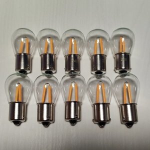 12個セット シャンデリア用 BA15S LED フィラメントタイプ 24V 2000k 2W レトロ デコトラ サロンバス