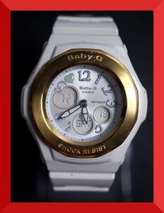 カシオ CASIO BABY-G デジアナ 純正ベルト BGA-105LR 女性用 レディース 腕時計 y347 稼働品