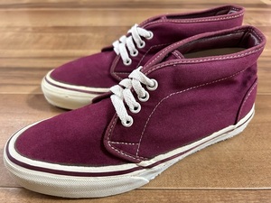 良品、 ビンテージ 、レア! VANS バンズ CHUKKA チャッカ 1980年代後半〜USA製 マルーン 26.5cm US8.5 オリジナル エラ オーセンティック