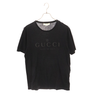 GUCCI グッチ 18SS Tonal Brand Logo Tee 441685 X3A80 トーナルブランドロゴプリント半袖Tシャツ ブラック