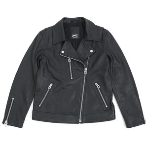 DENHAM 定価106,700円 23SS ABBERLY BIKER JACKET SOL カウレザーバイカージャケット / ライダースジャケット XXS 02230125010 デンハム