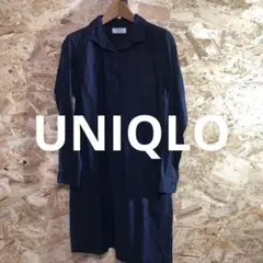 【番2428】UNIQLO リネンブレンド ロングシャツ・シャツワンピース