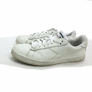 k■【23cm】ディアドラ/Diadora ローカットレザースニーカー LOW/白/LADIES■101【中古】