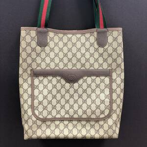 GUCCI オールドグッチ GGスプリームキャンバス シェリーライン トートバッグ PVC ブラウン系 002.123.6487 ヴィンテージ