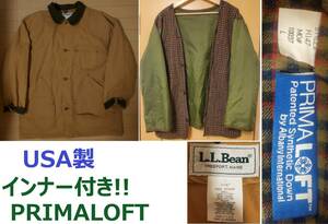 L.L.Beanライナー付USA製VintageハンティングジャケットL(XL位)ダック地/Ralph LaurenチョアコートRRLデトロイトジャケットcarhartt BEAMS