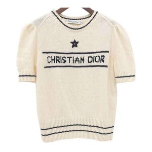 ディオール ロゴ 半袖 ニット クリスチャンディオール 154S09AM305 レディース アイボリー Dior 中古 【アパレル・小物】