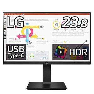 【中古】LG フレームレス モニター ディスプレイ 24QP750-B 23.8インチ/WQHD(2560×1440)/IPS非光沢/HDR/Fre