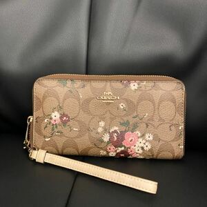 COACH コーチ シグネチャー 小物 財布 長財布 ラウンドファスナー 花柄 レディース ファッション アイテム ブランド 人気 おしゃれ