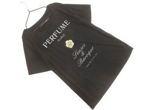 ネコポスOK SOMETHING サムシング エドウィン Tシャツ sizeM/黒 ■◆ ☆ ehc6 レディース